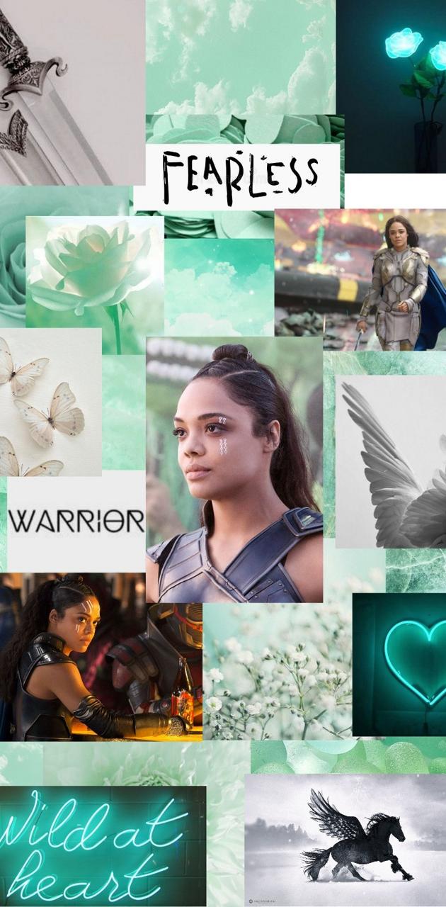 A collage of pictures with the words fearless and warrior - Thor