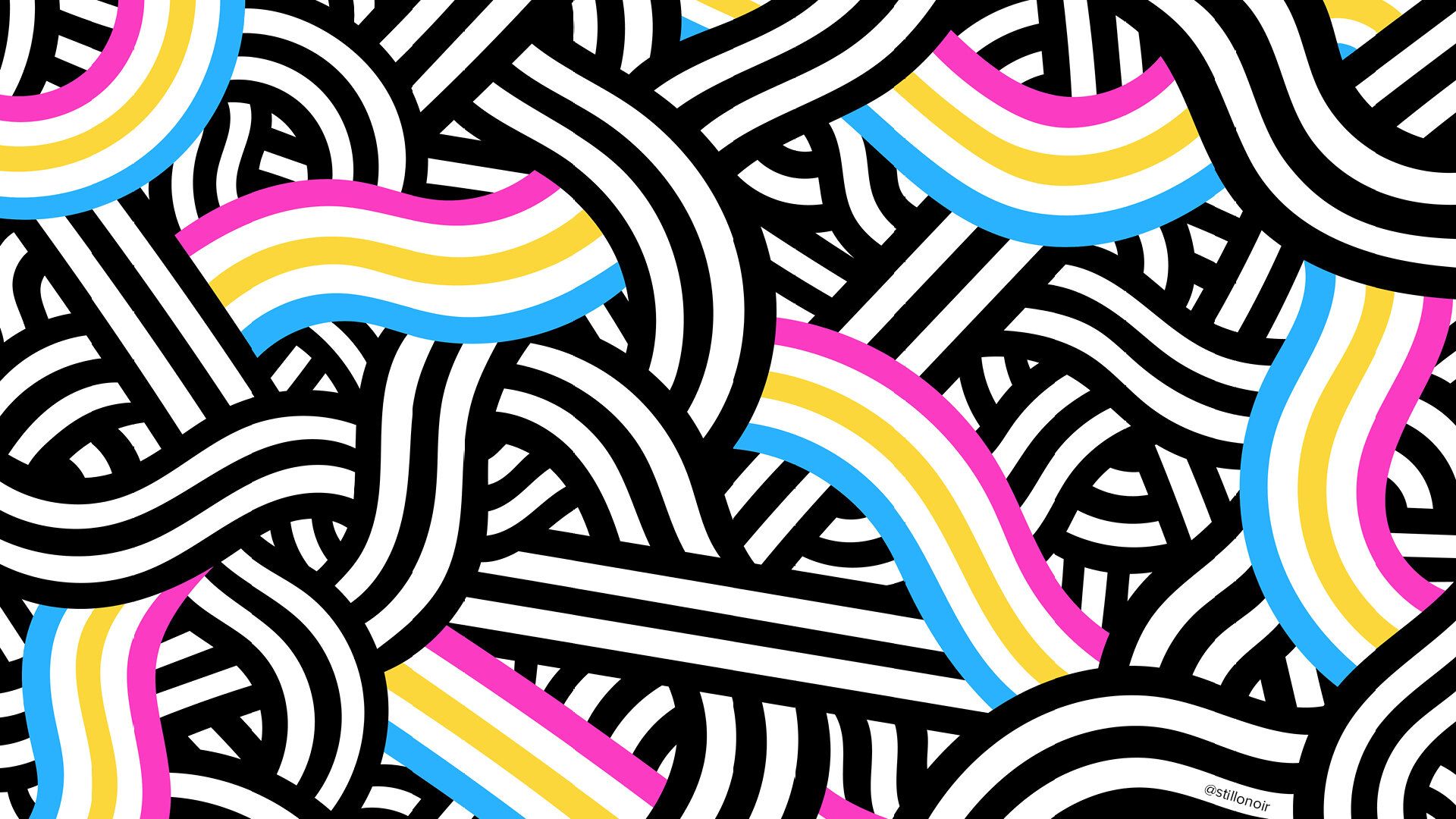 A black and white pattern with colorful lines - Pansexual, non binary