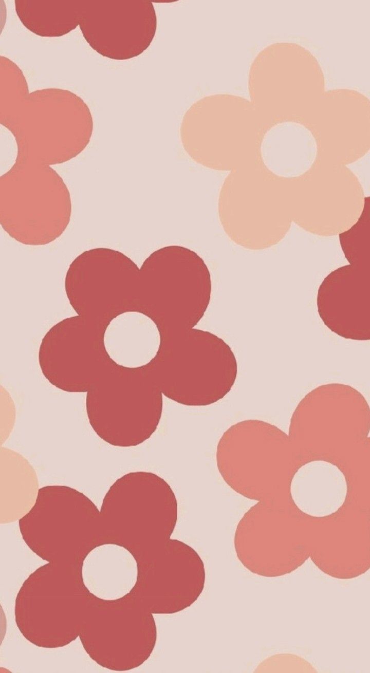 A pattern of pink flowers on beige background - Danish