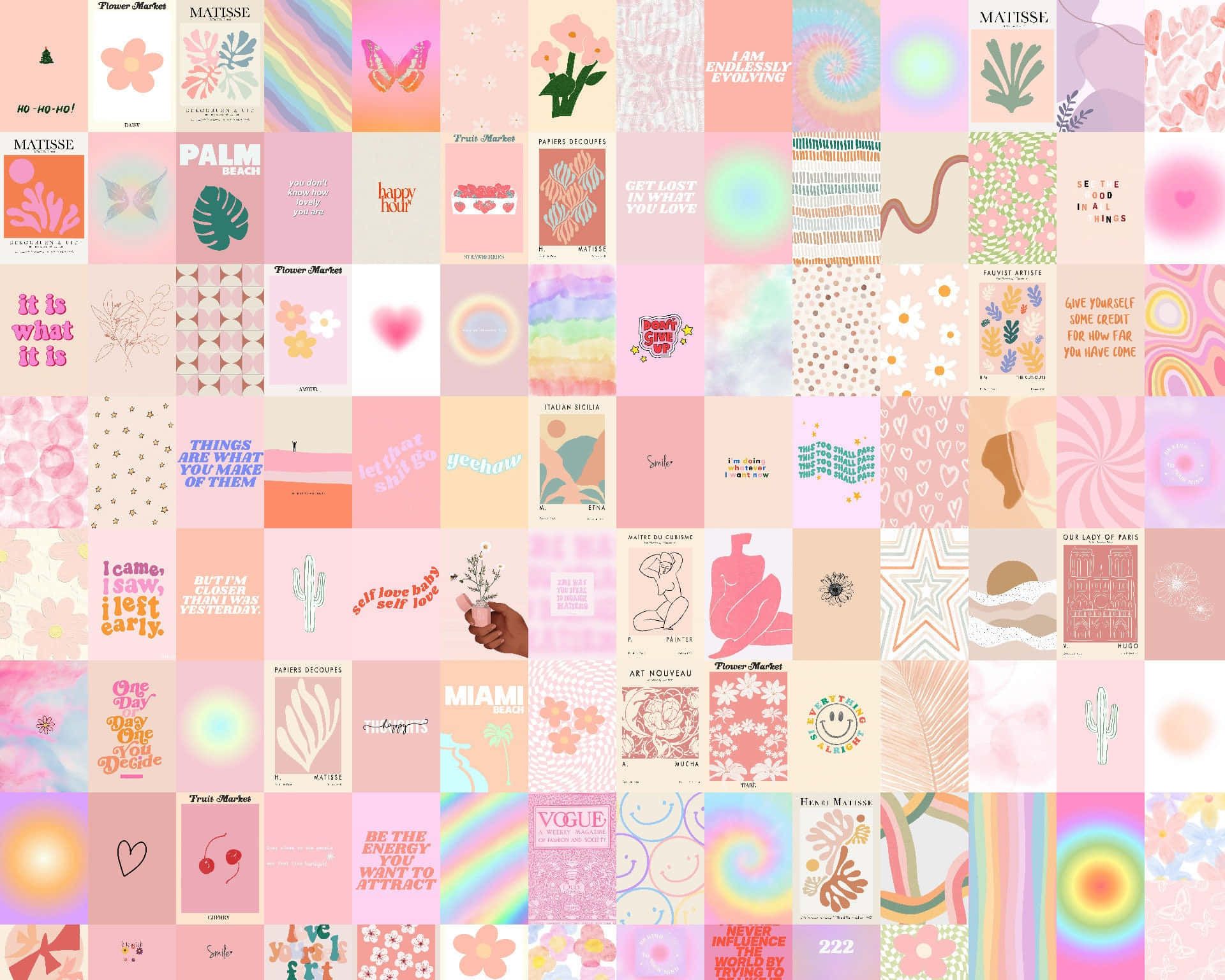 A collage of pink and white images - Danish