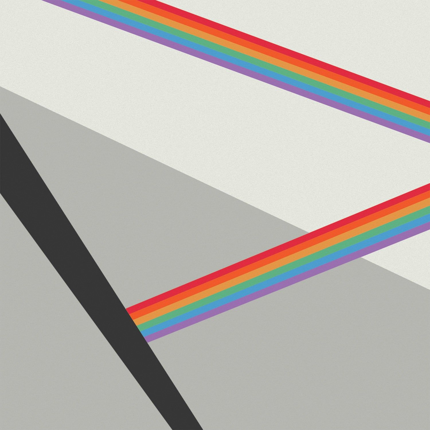 An abstract image of a black line on a white background with rainbow stripes - Pansexual