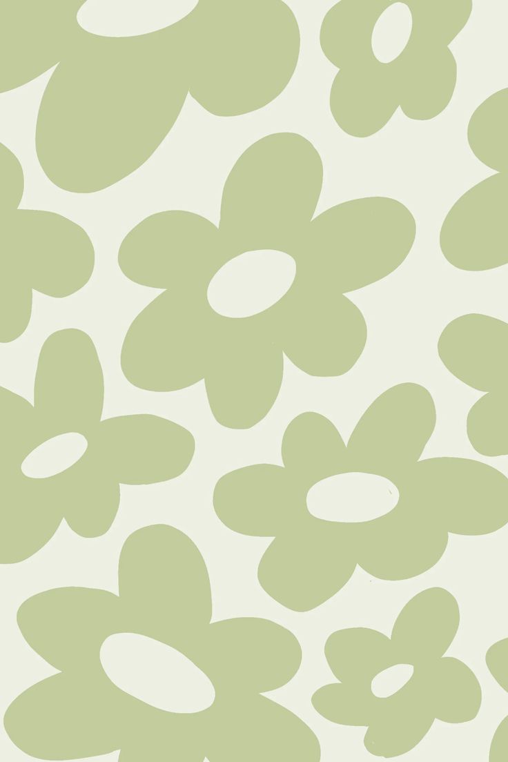 A pattern of green flowers on white - Danish