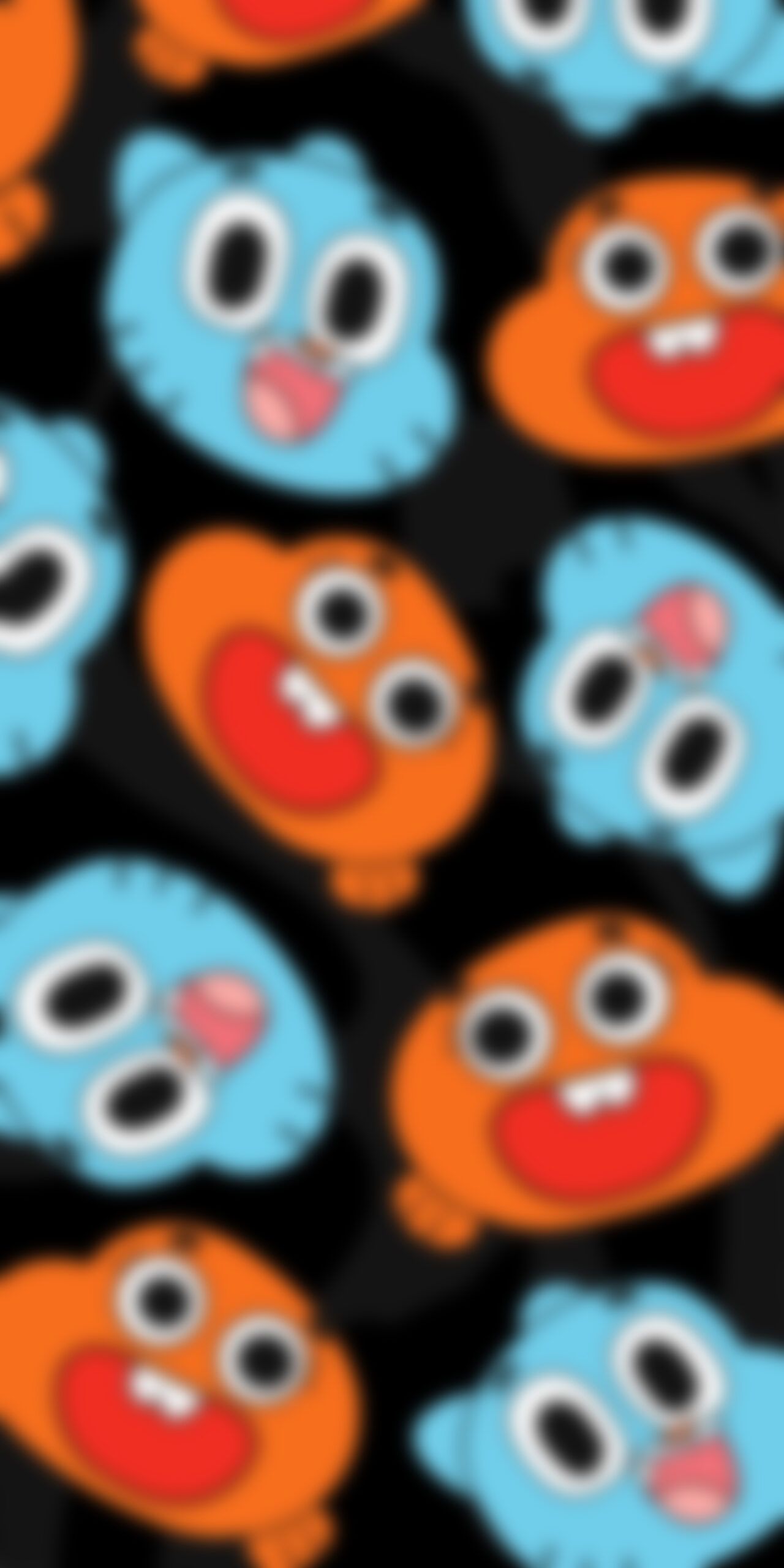 A close up of some orange and blue cartoon characters - Smile