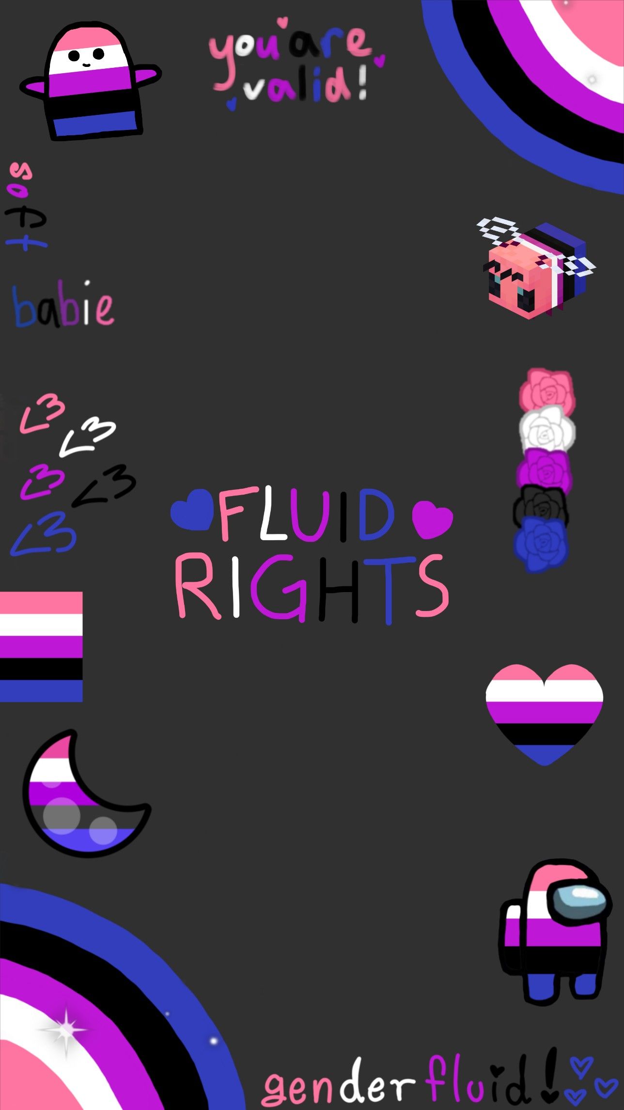 A poster with the words fluid rights on it - Pansexual
