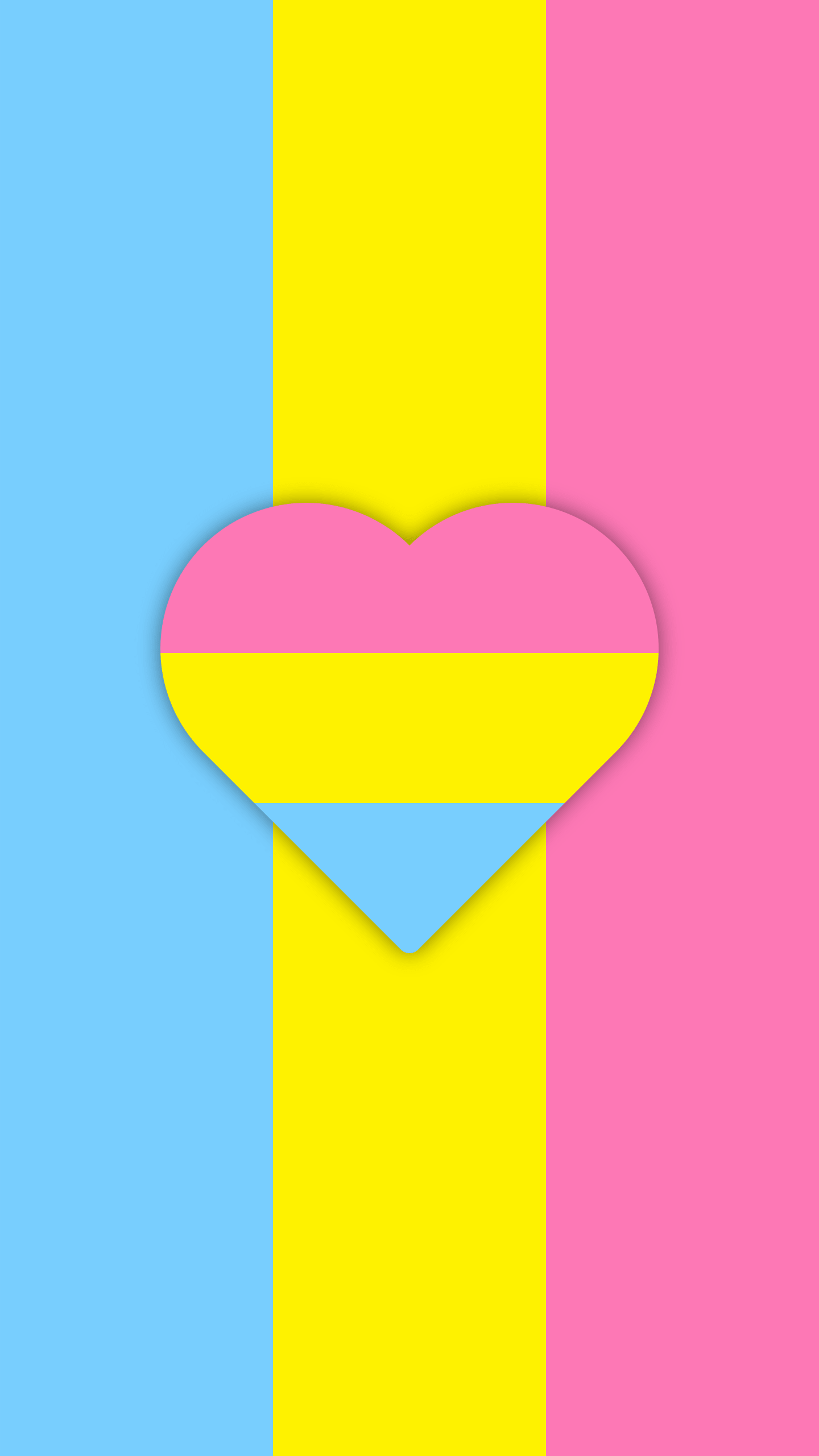 A rainbow flag with the heart in it - Pansexual