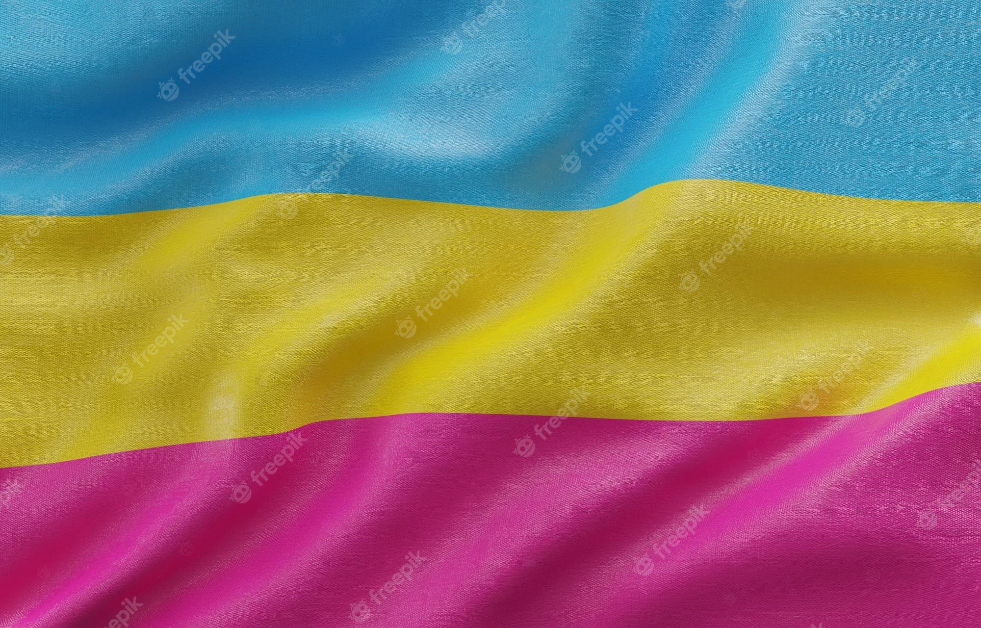 The flag of ukraine is a blue, yellow and pink - Pansexual