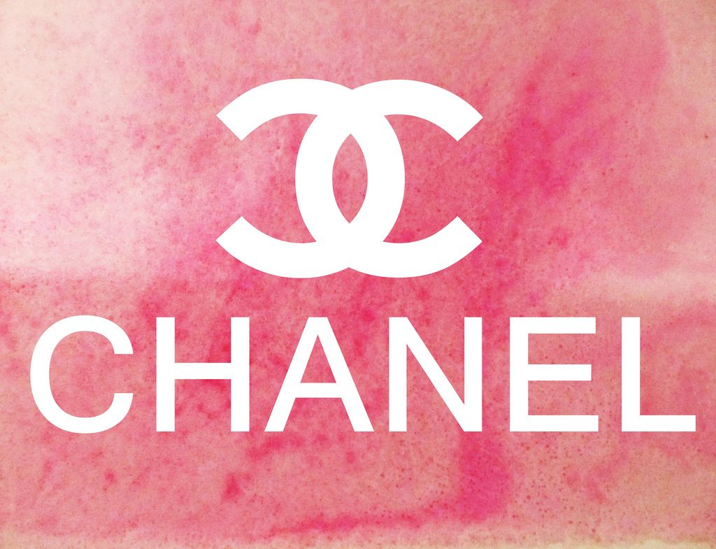 Chanel wallpaper, pink background, white text - Chanel