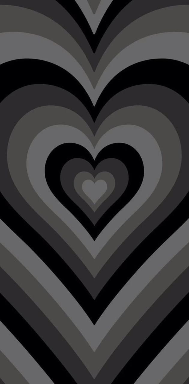 A black and white heart pattern on the wall - Gray, pattern