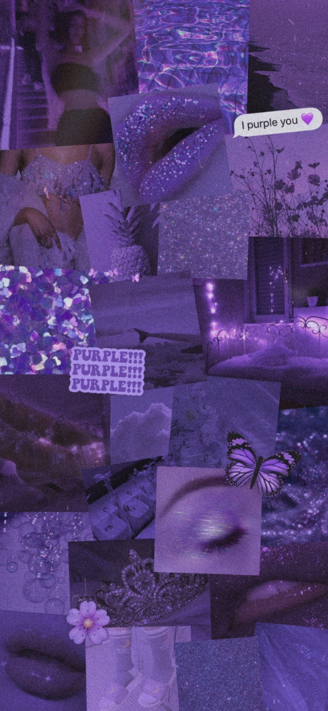 A collage of pictures with purple backgrounds - Purple, glitter