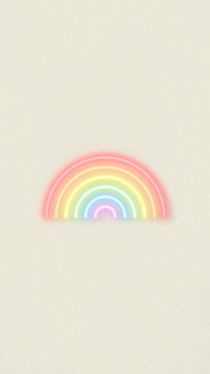 A neon rainbow on a white background - Colorful