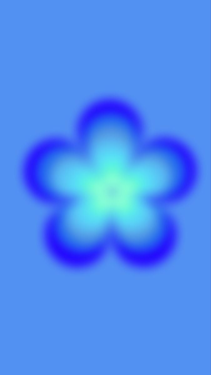 A blue flower on top of an image - Colorful, aura