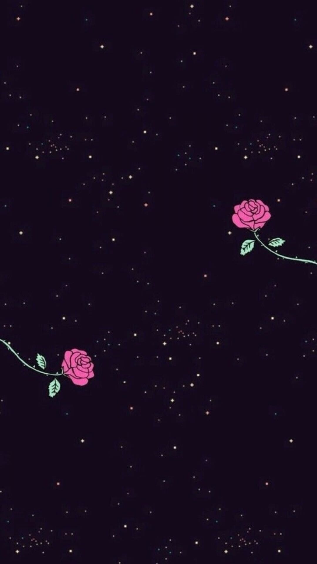 A wallpaper with two pink roses on it - Space