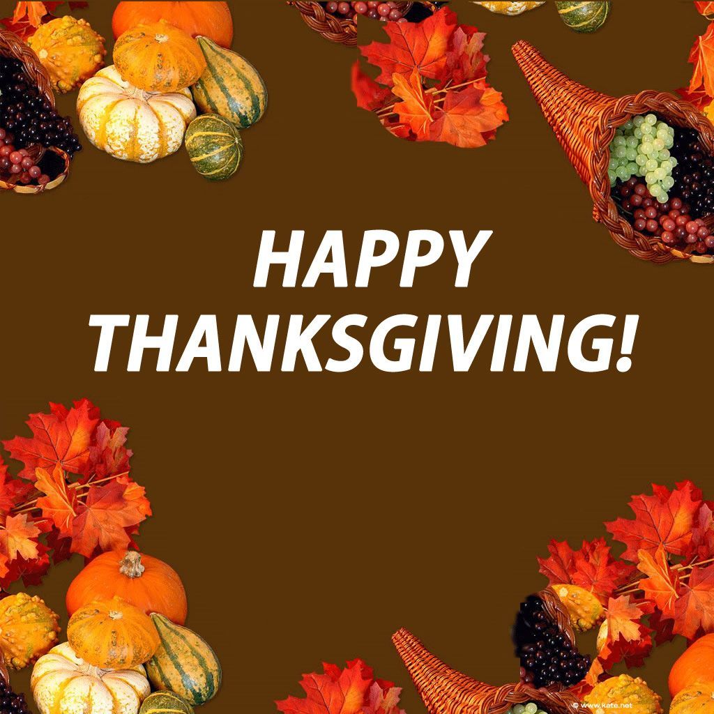 A thanksgiving greeting card with various vegetables and fruits - Thanksgiving