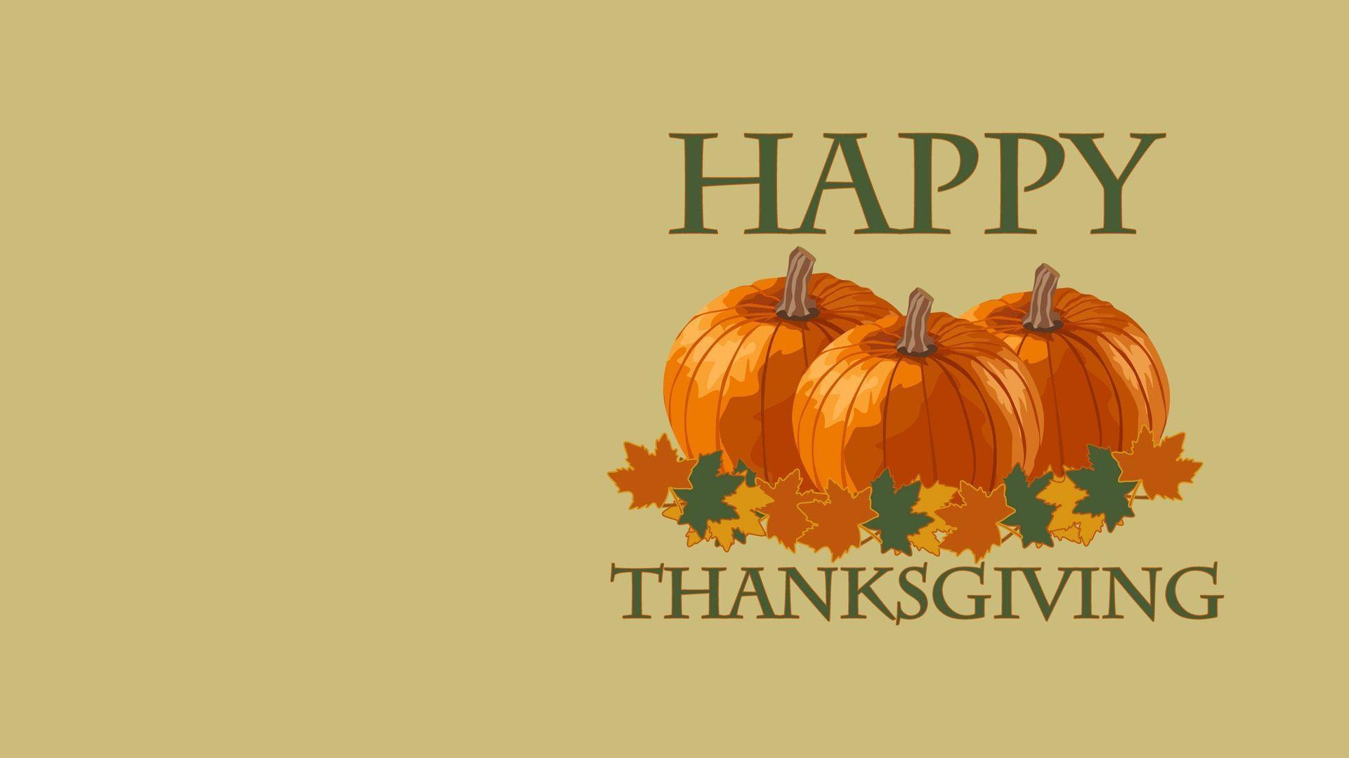 A happy thanksgiving greeting card with pumpkins - Thanksgiving