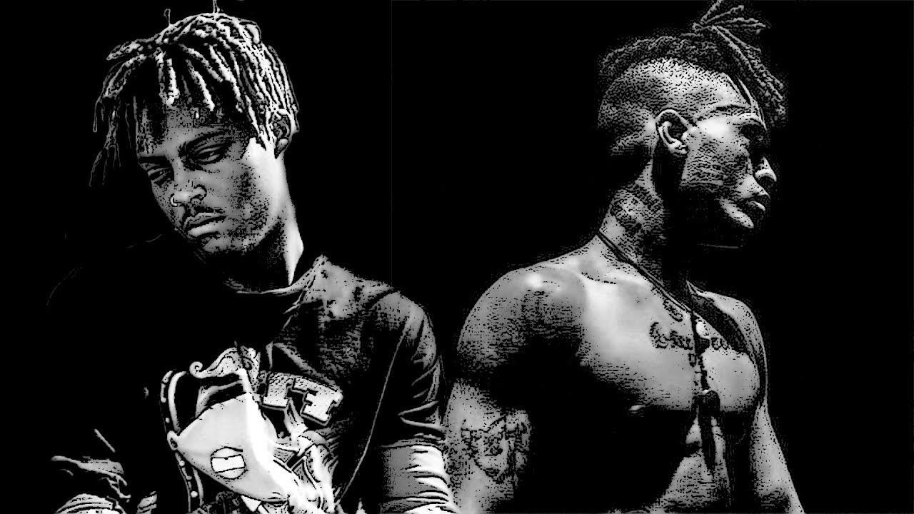 Two black and white images of men with tattoos - XXXTentacion