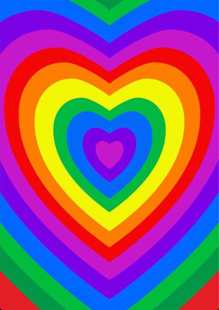 A heart shaped rainbow with many hearts inside - Indie