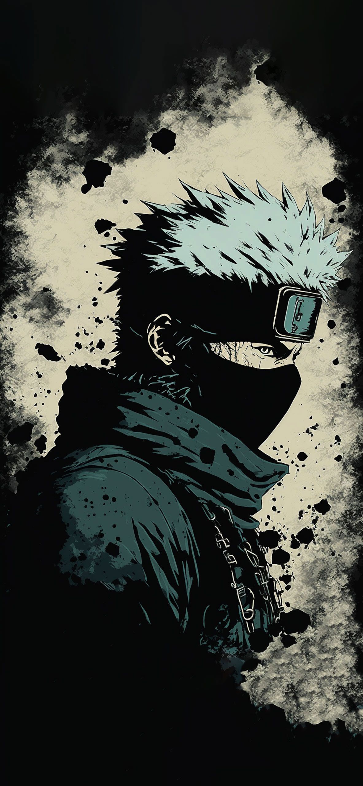 A poster of anime character with blue hair - Naruto, Kakashi Hatake