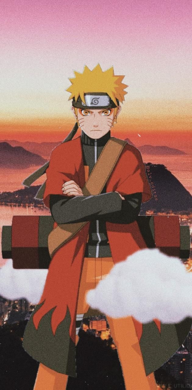 A man with long hair and an orange coat - Naruto