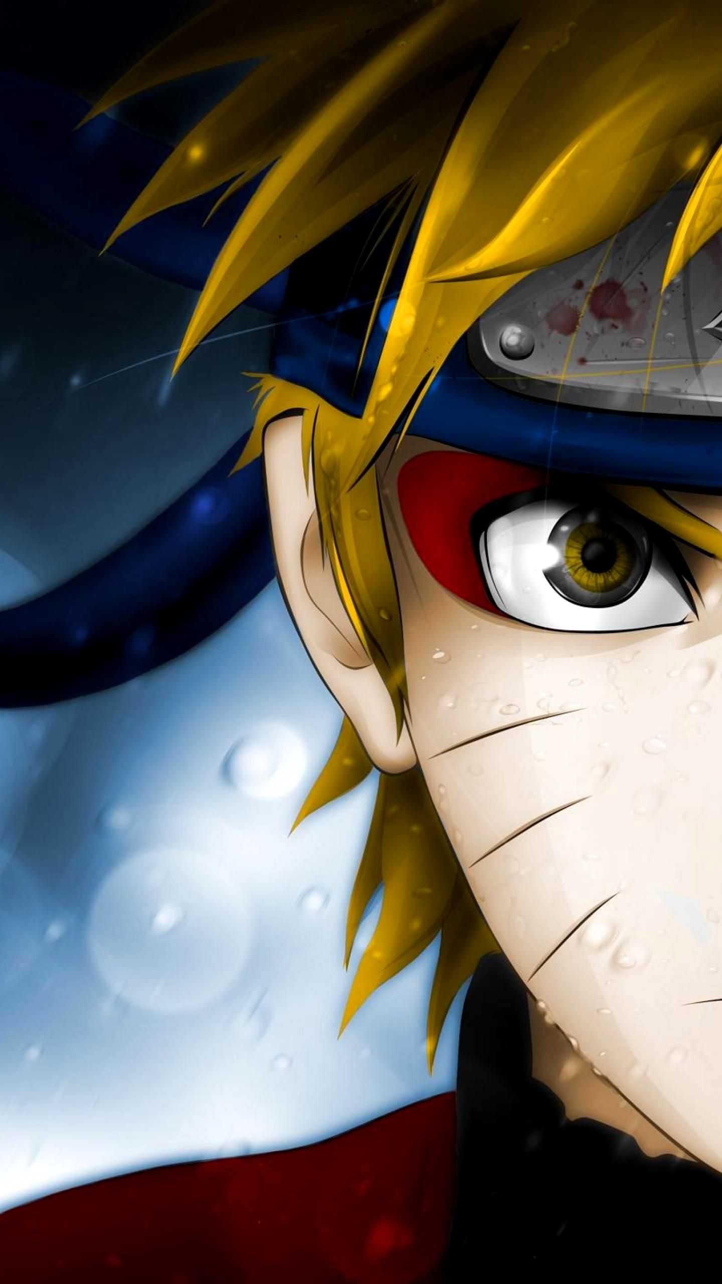 Anime wallpaper with a close up of the face - Naruto