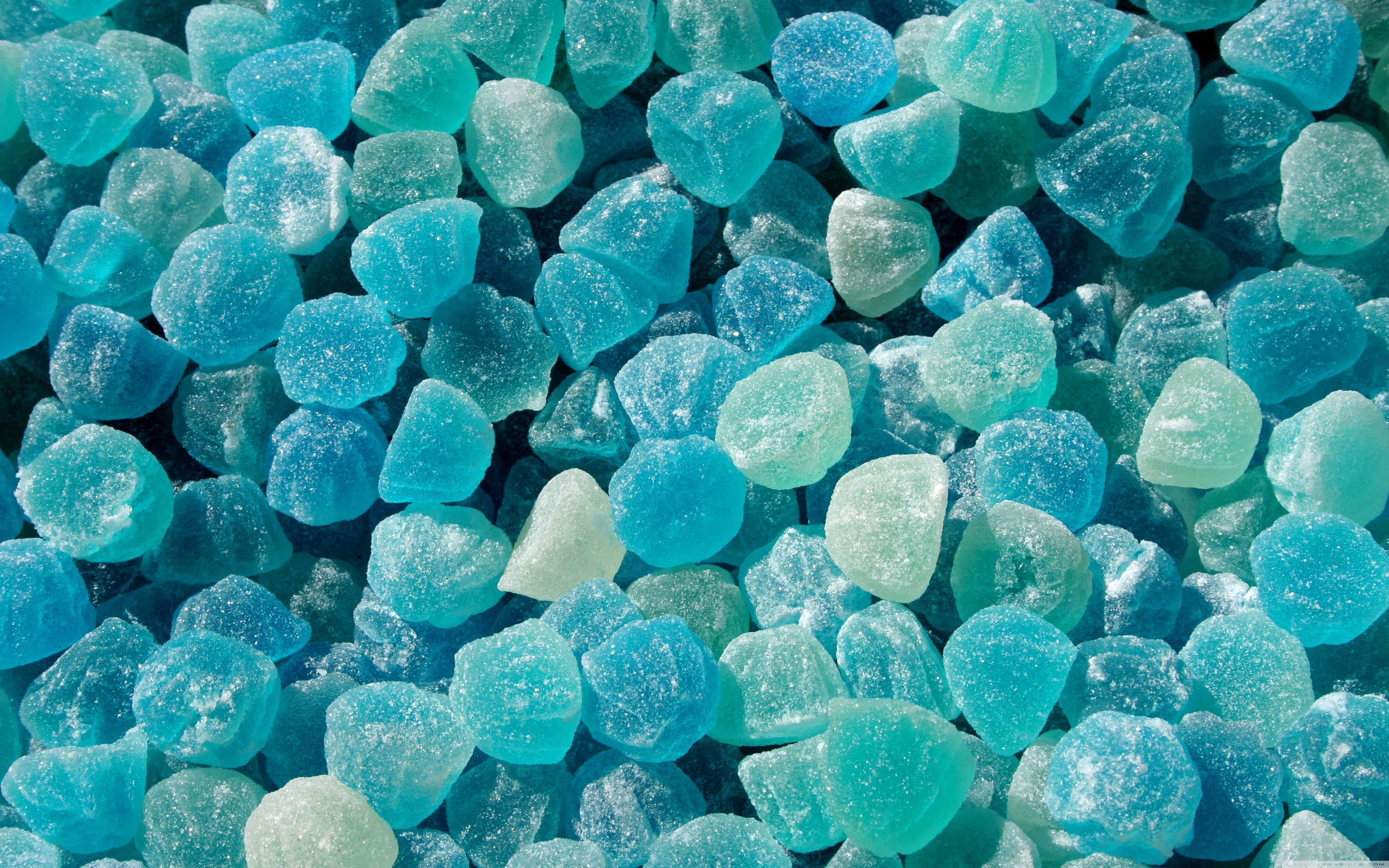 A close up of blue and green rocks - Food