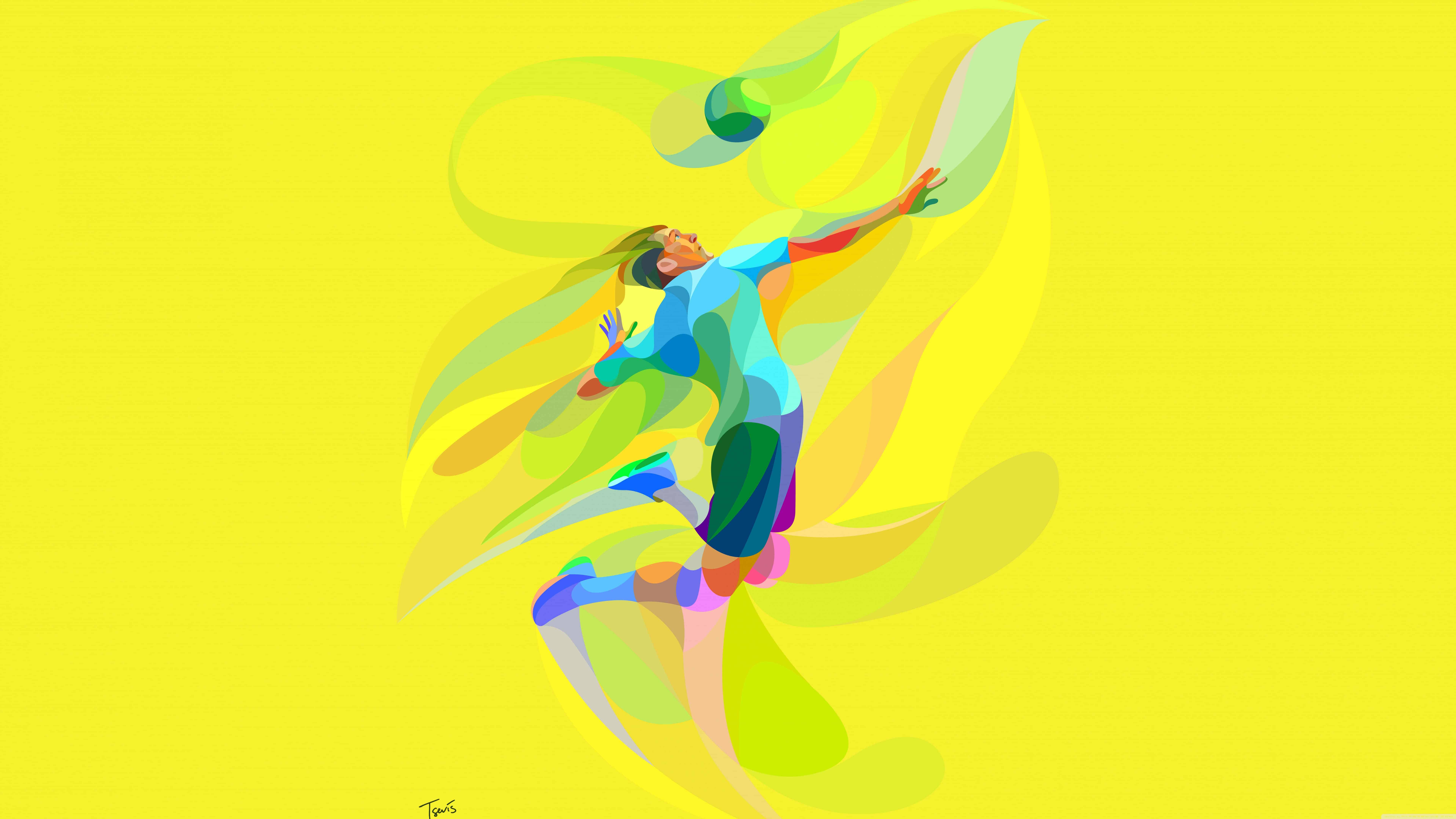 A man is playing tennis on the yellow background - Volleyball
