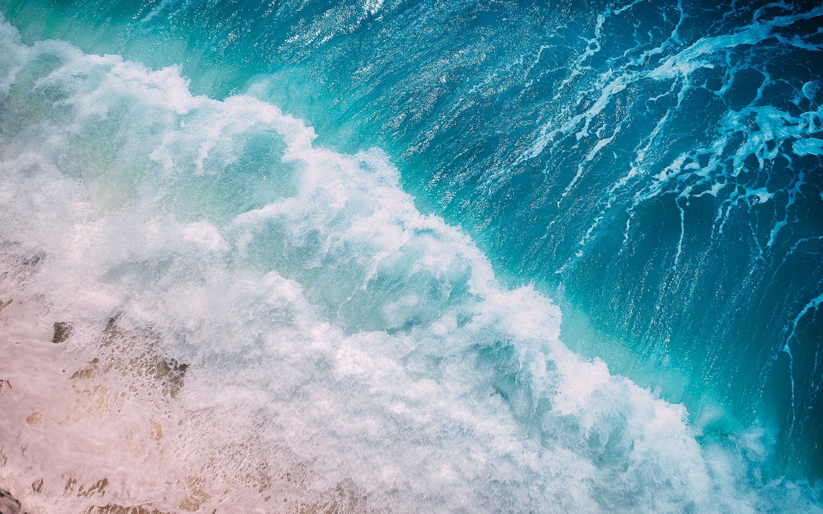 Ocean Waves Wallpaper 4K, Aerial view, Ocean, Nature