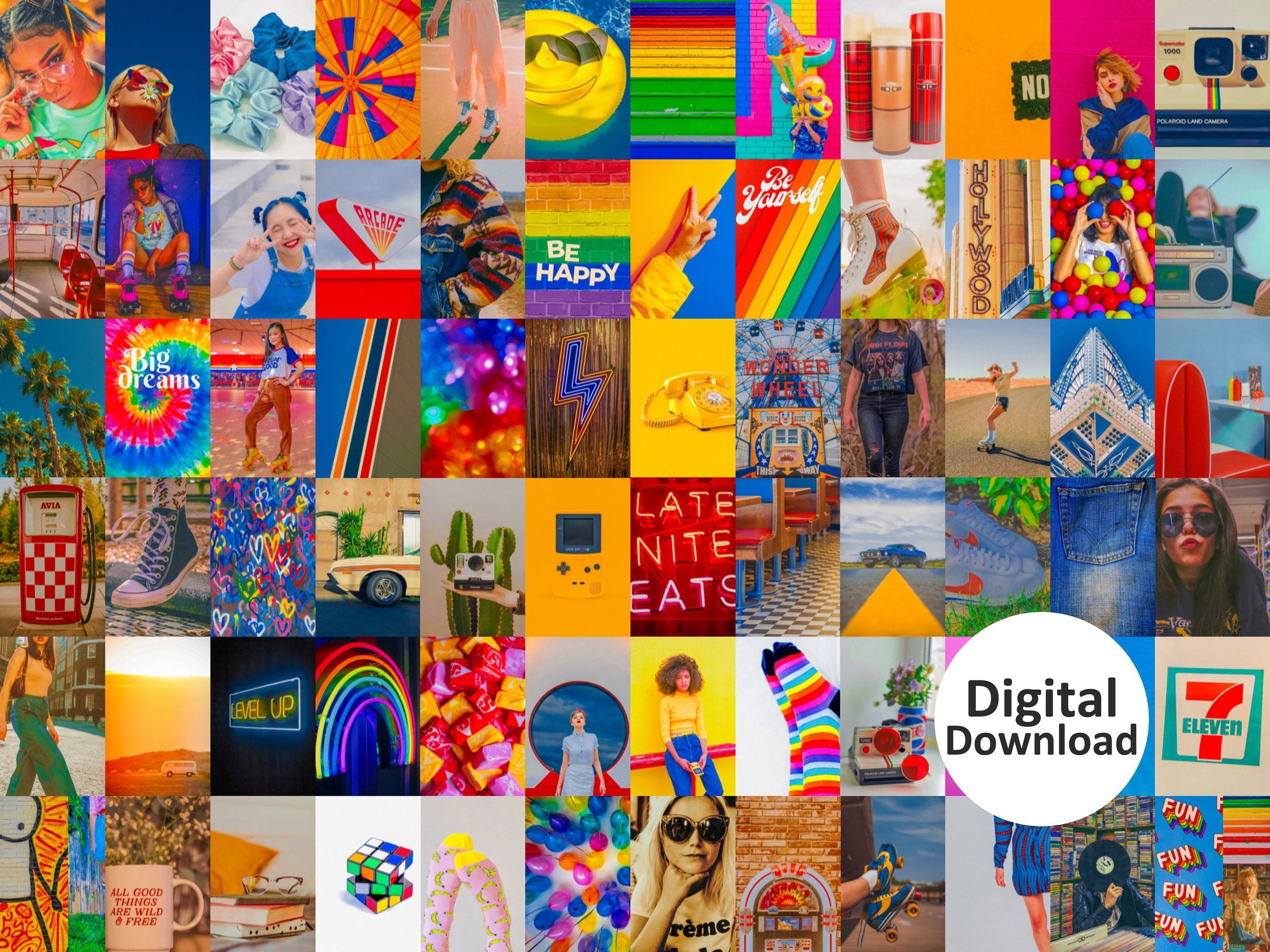A collage of colorful images with the text 