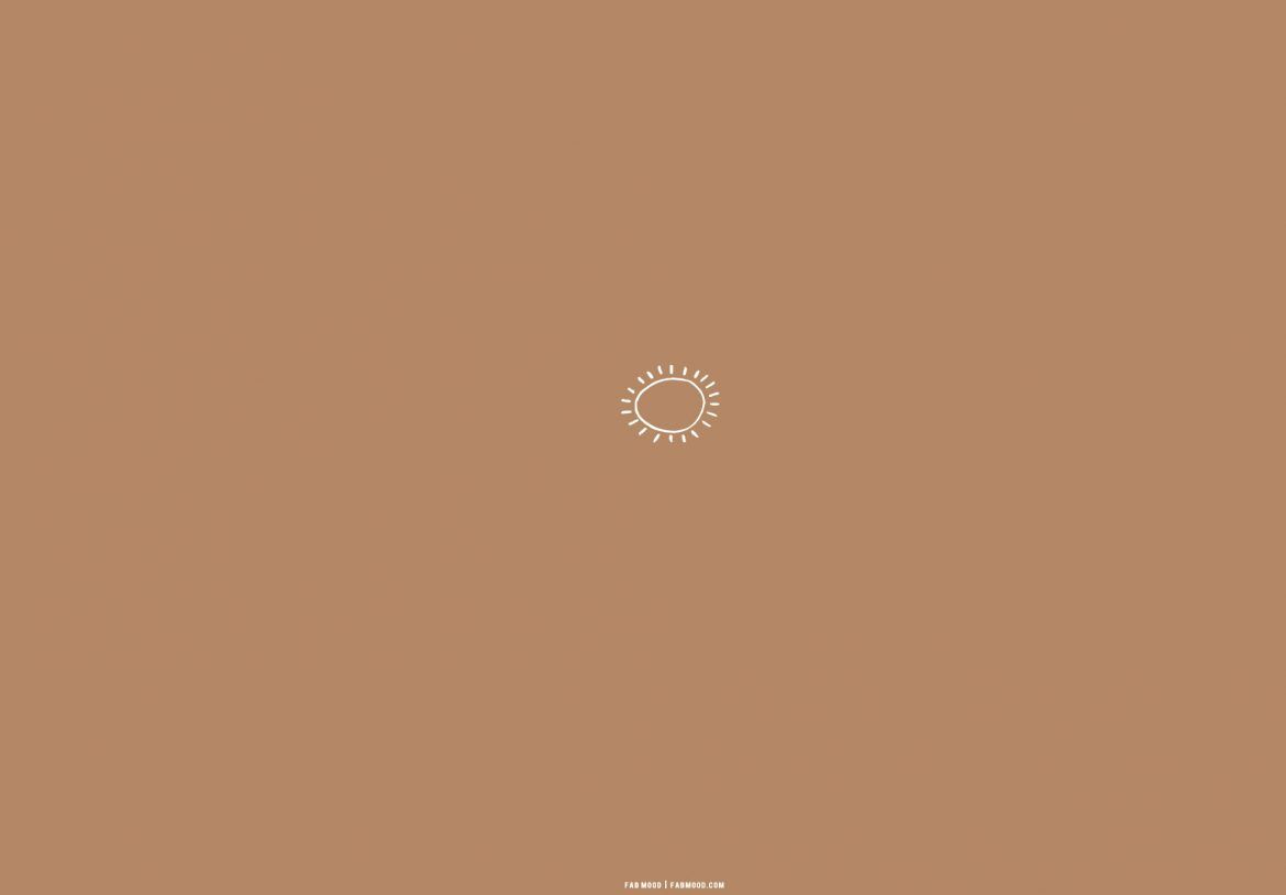 Minimalist sun illustration on a brown background - Sun