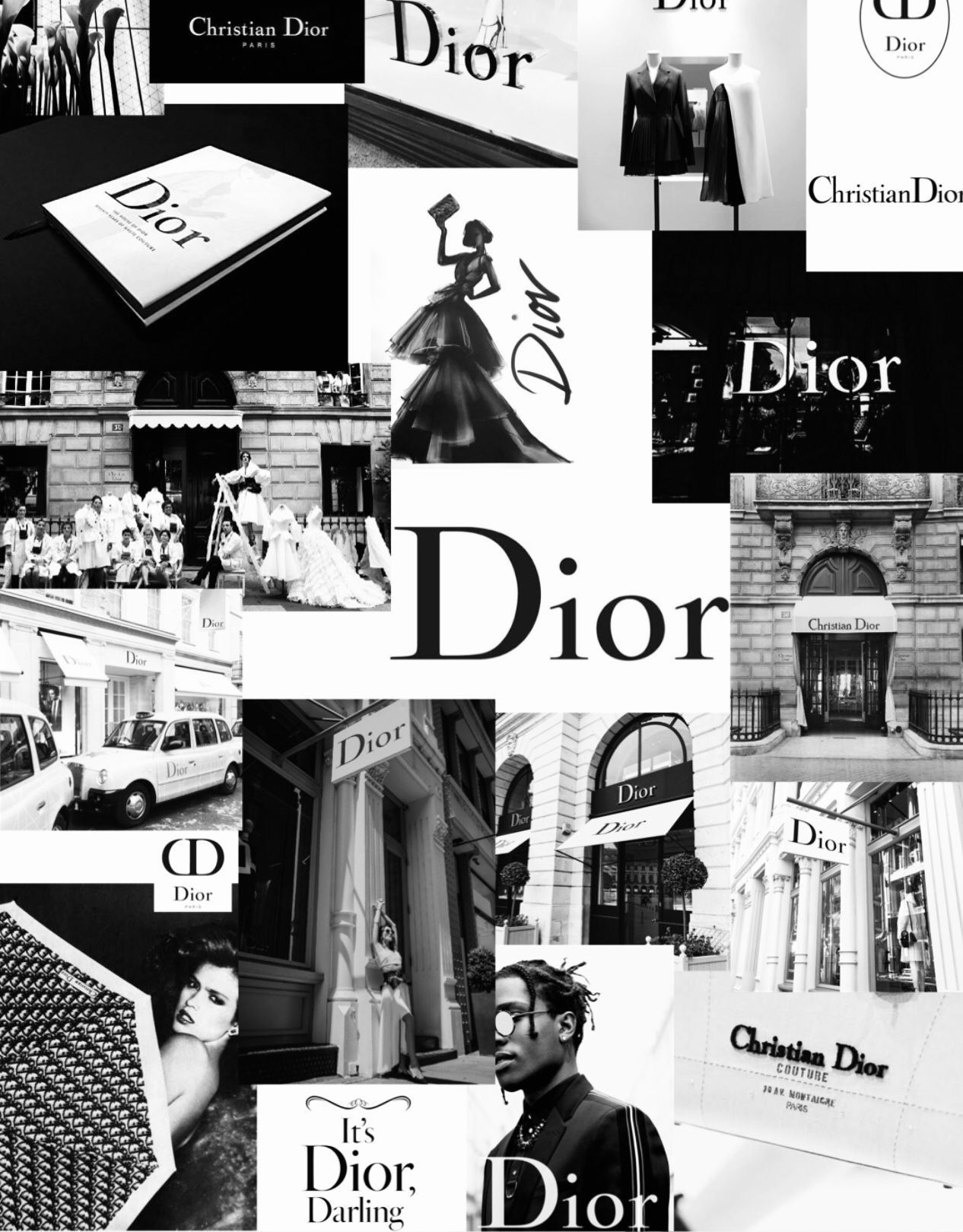 Fashion college, Dior, College. Fashion wall art printables, Dior aesthetic wallpaper, Black and white picture wall