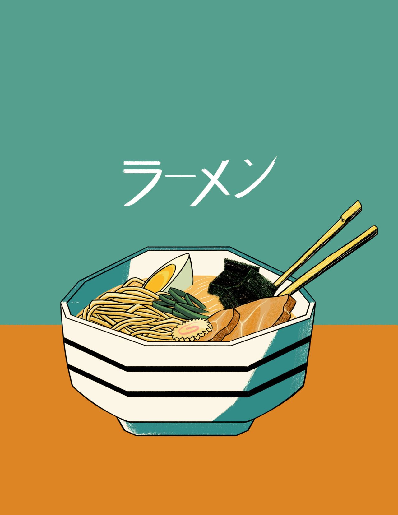 A bowl of noodles with chopsticks in it - Ramen