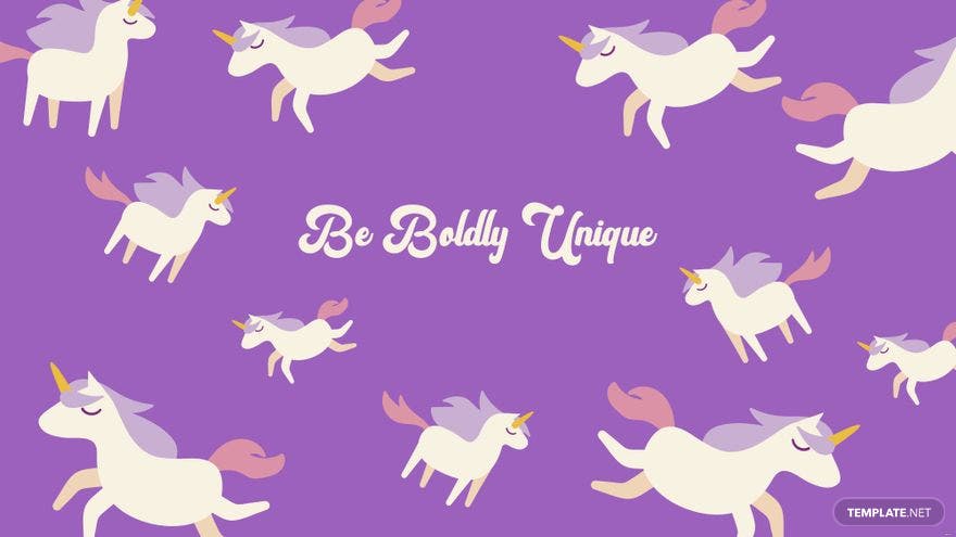 A purple background with white unicorns - Unicorn