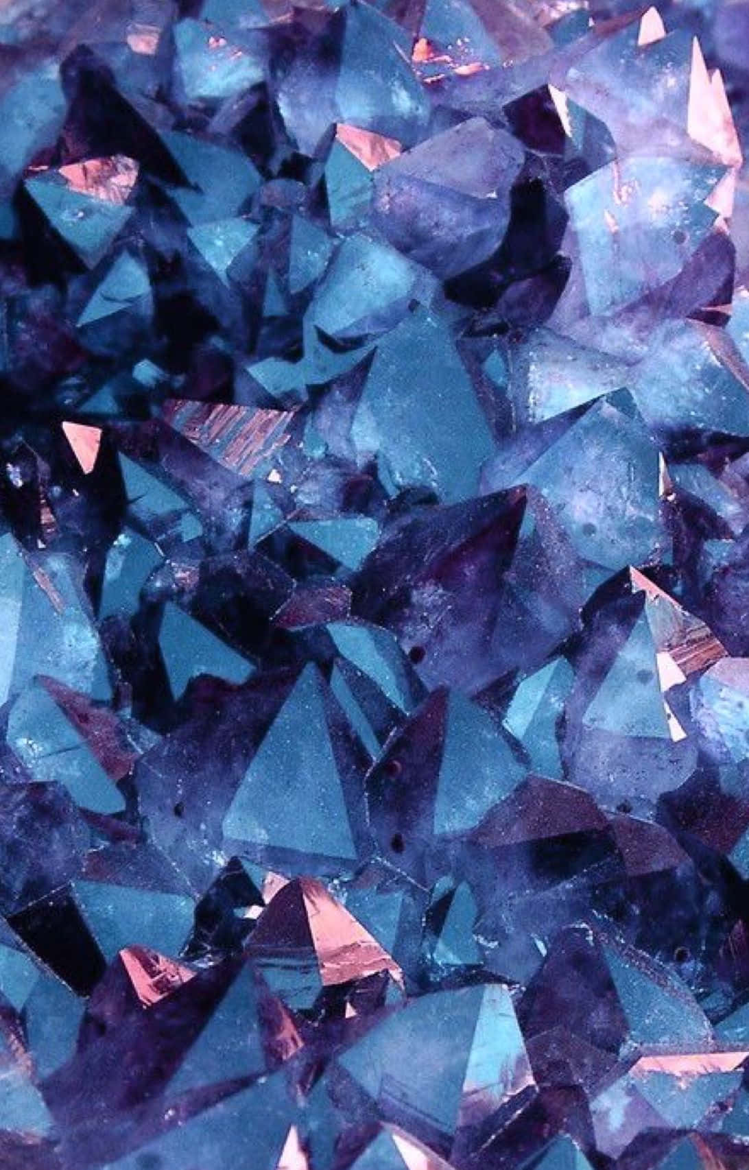 A close up of purple and blue crystals - Diamond