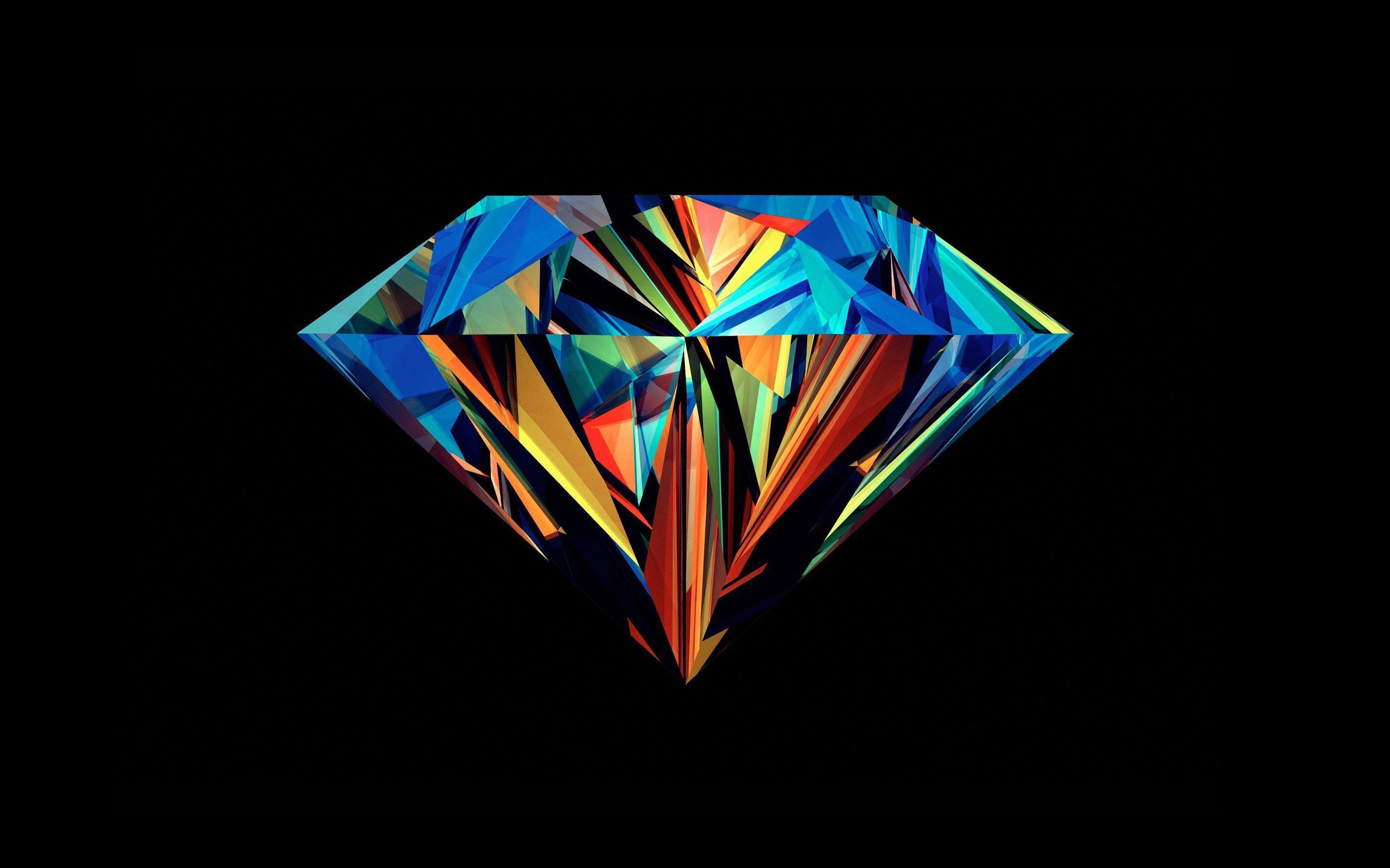 A diamond shaped object with colorful lines - Diamond