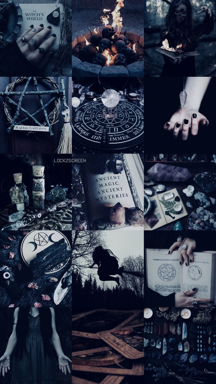 A collage of pictures with different symbols - Magic