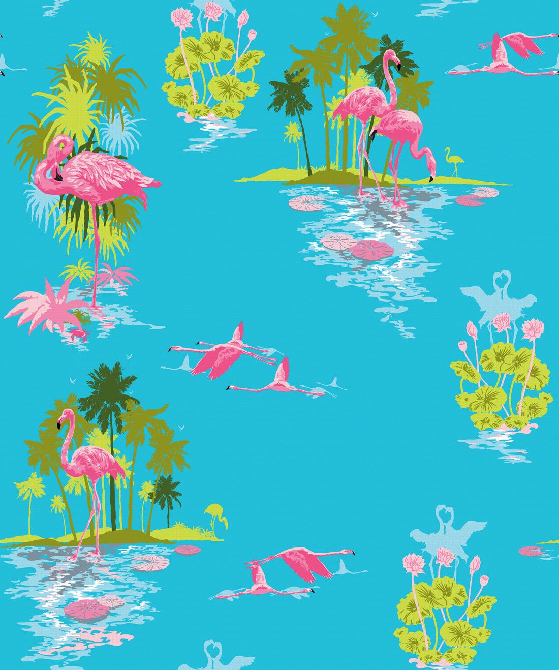 Flamingo Statement Wallpaper • bright Flamboyant