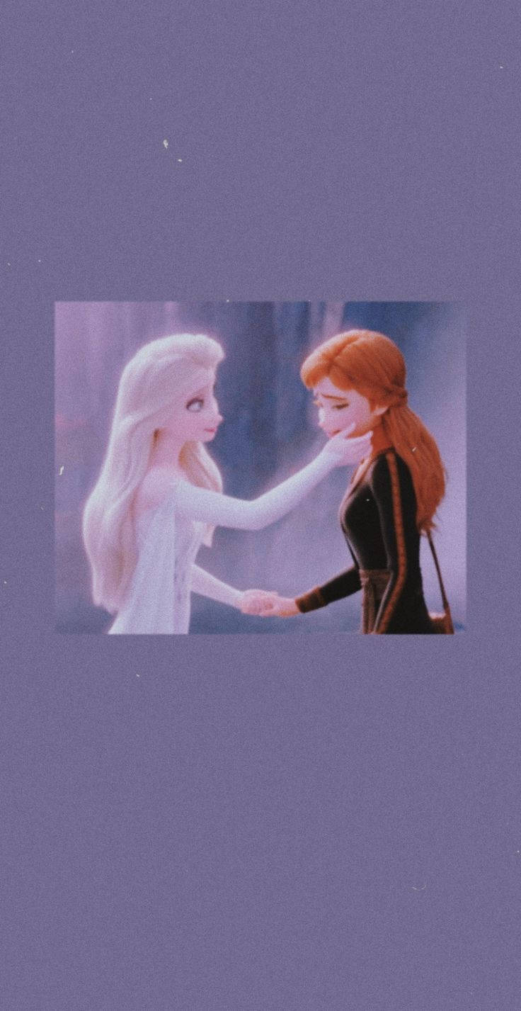 Frozen 2 wallpaper of Elsa and Anna holding hands - Elsa