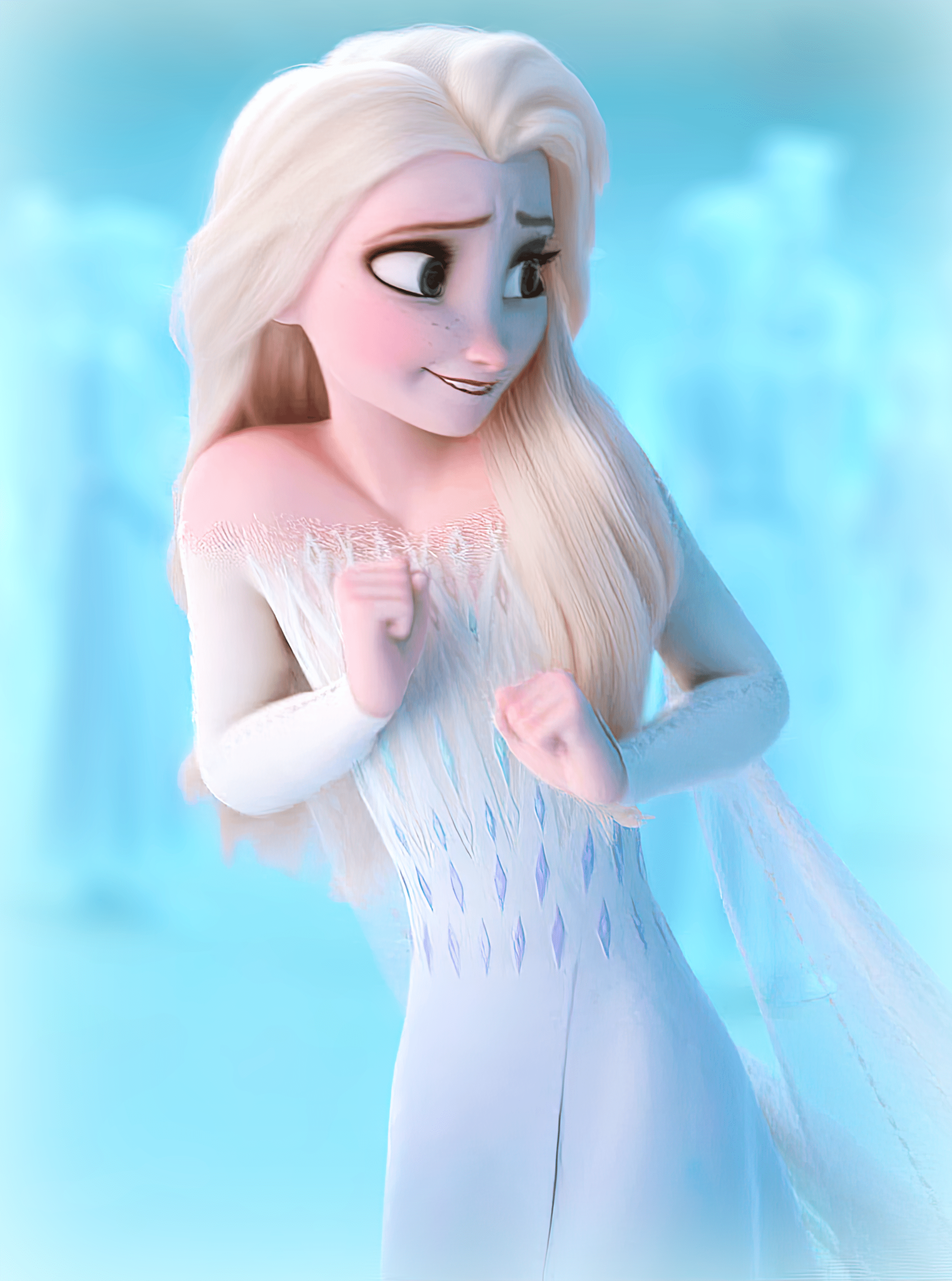 A cartoon character of frozen is standing - Elsa