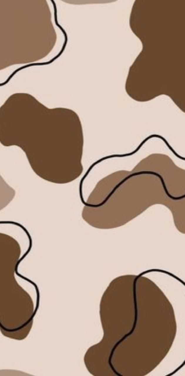 A camouflage pattern with brown and black shapes - Brown