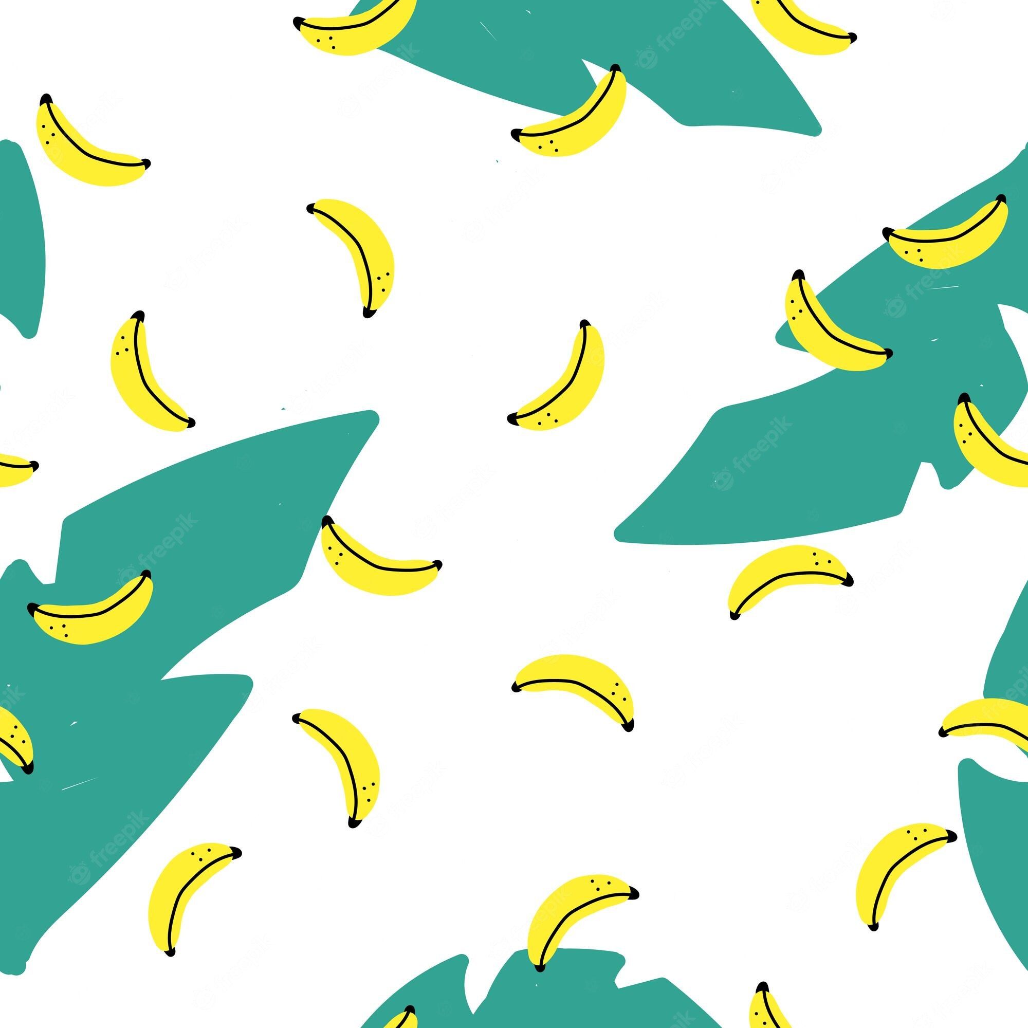 A pattern of bananas on white and blue - Banana