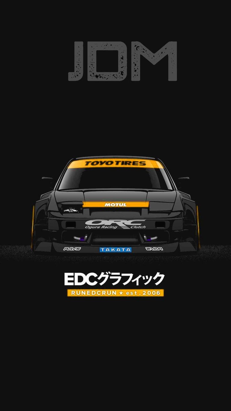 A poster for the edc dm car - JDM