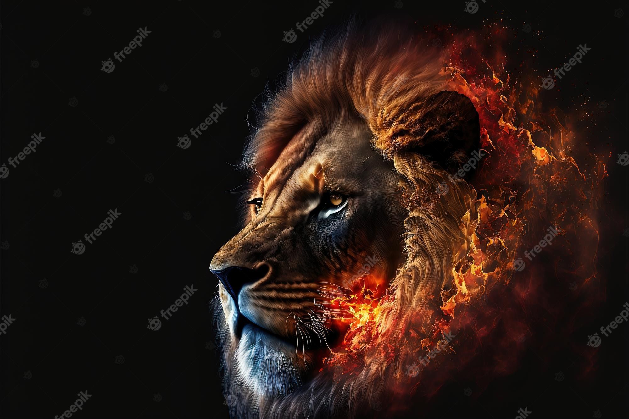 A lion with fire in its eyes - Lion