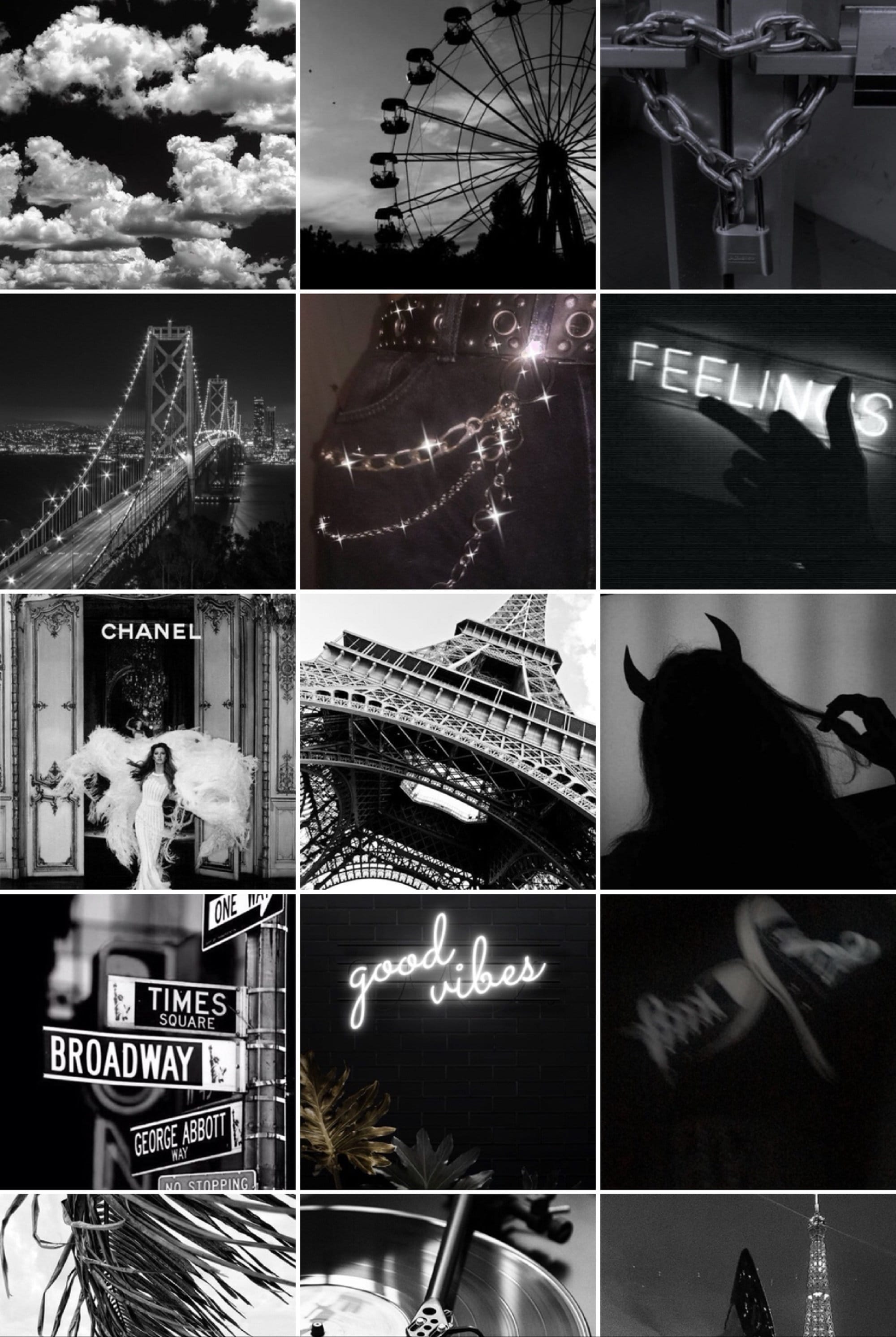 A collage of pictures with different signs and buildings - Broadway