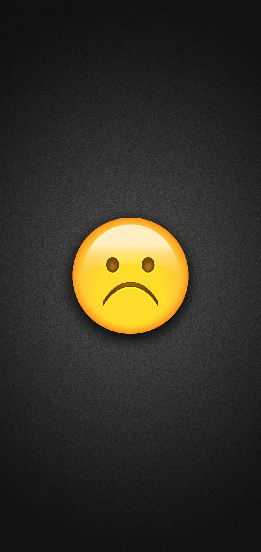 A sad face is shown on the screen - Emoji