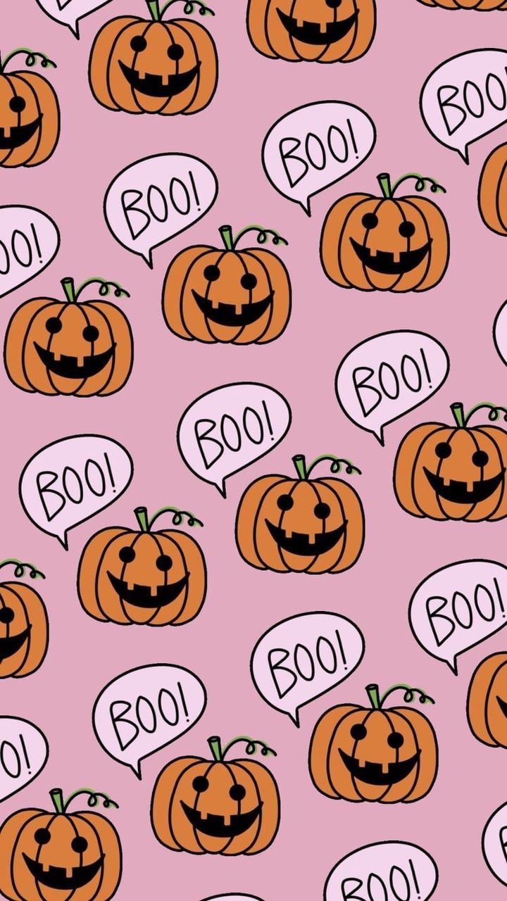 Halloween iPhone wallpaper with pumpkins - Cute Halloween, spooky