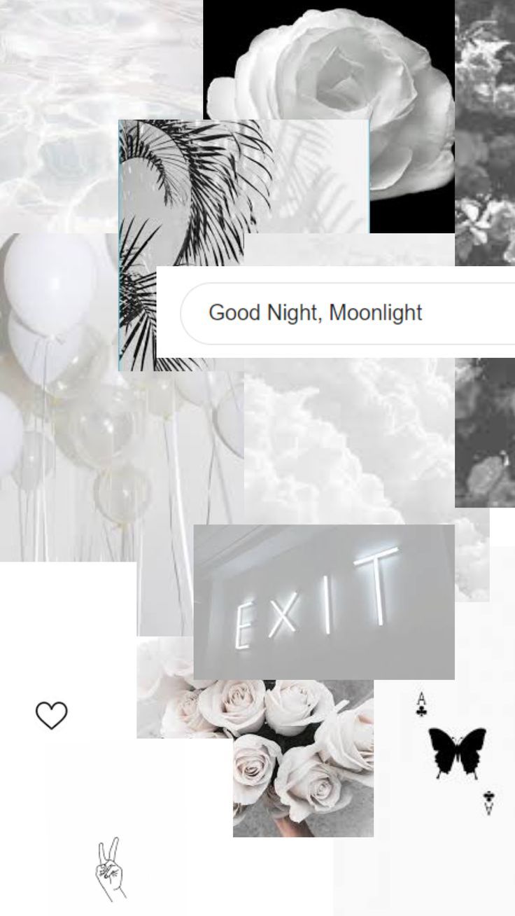 A collage of pictures with the words good night - Cute white