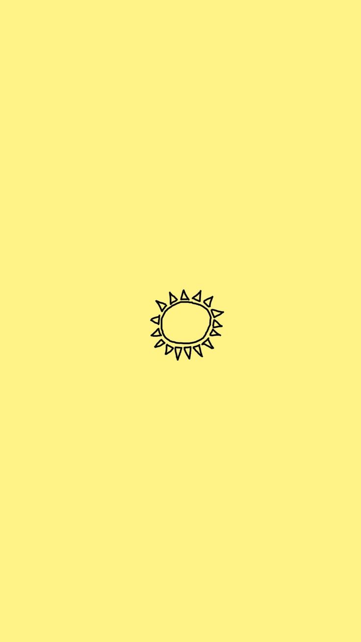 A sun drawn in black and white on yellow - Yellow iphone