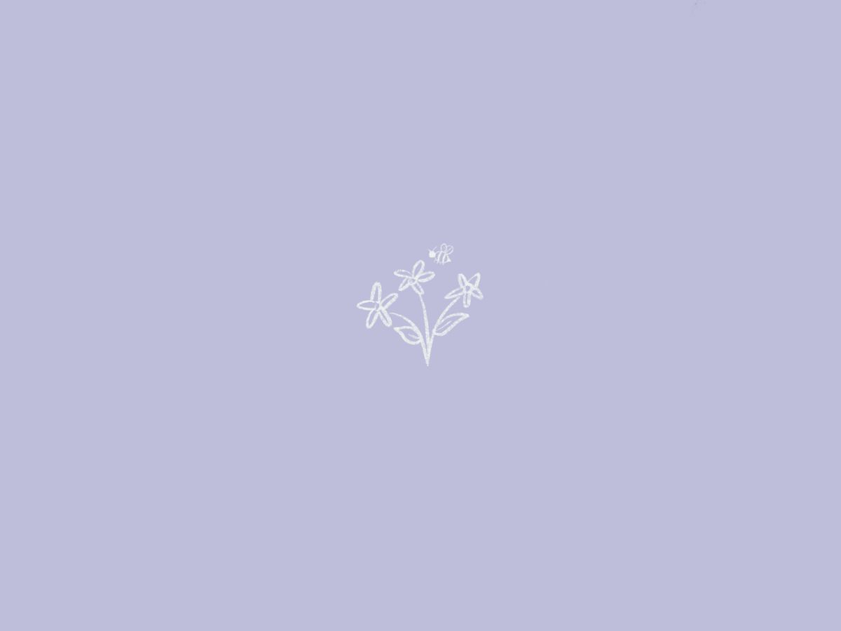 A white flower on purple background - Pastel purple