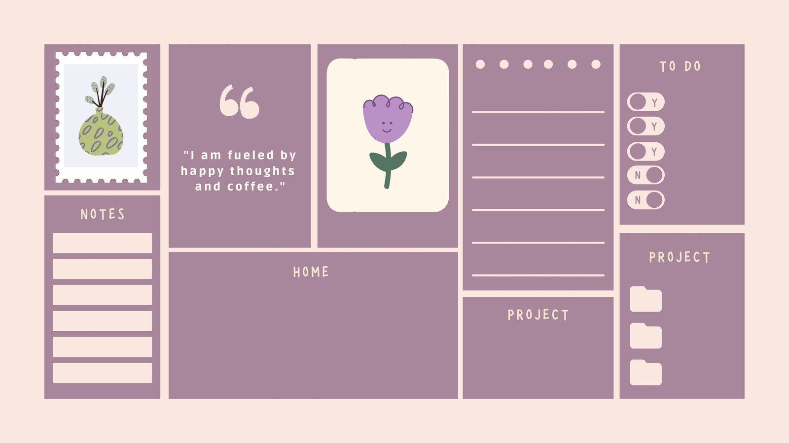 A digital planner page with a purple theme. - Pastel purple