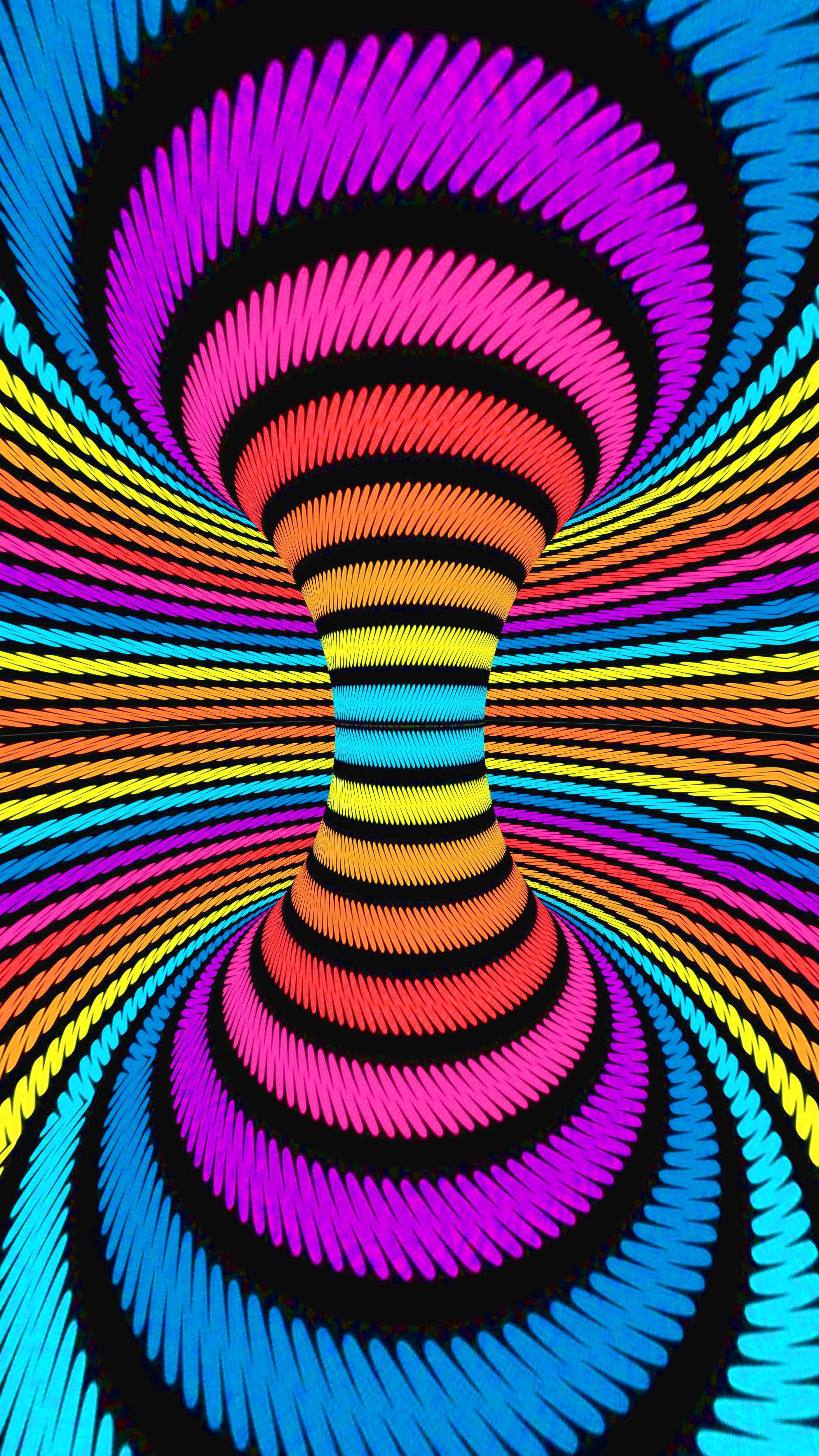 An abstract colorful spiral pattern with lines - Weirdcore