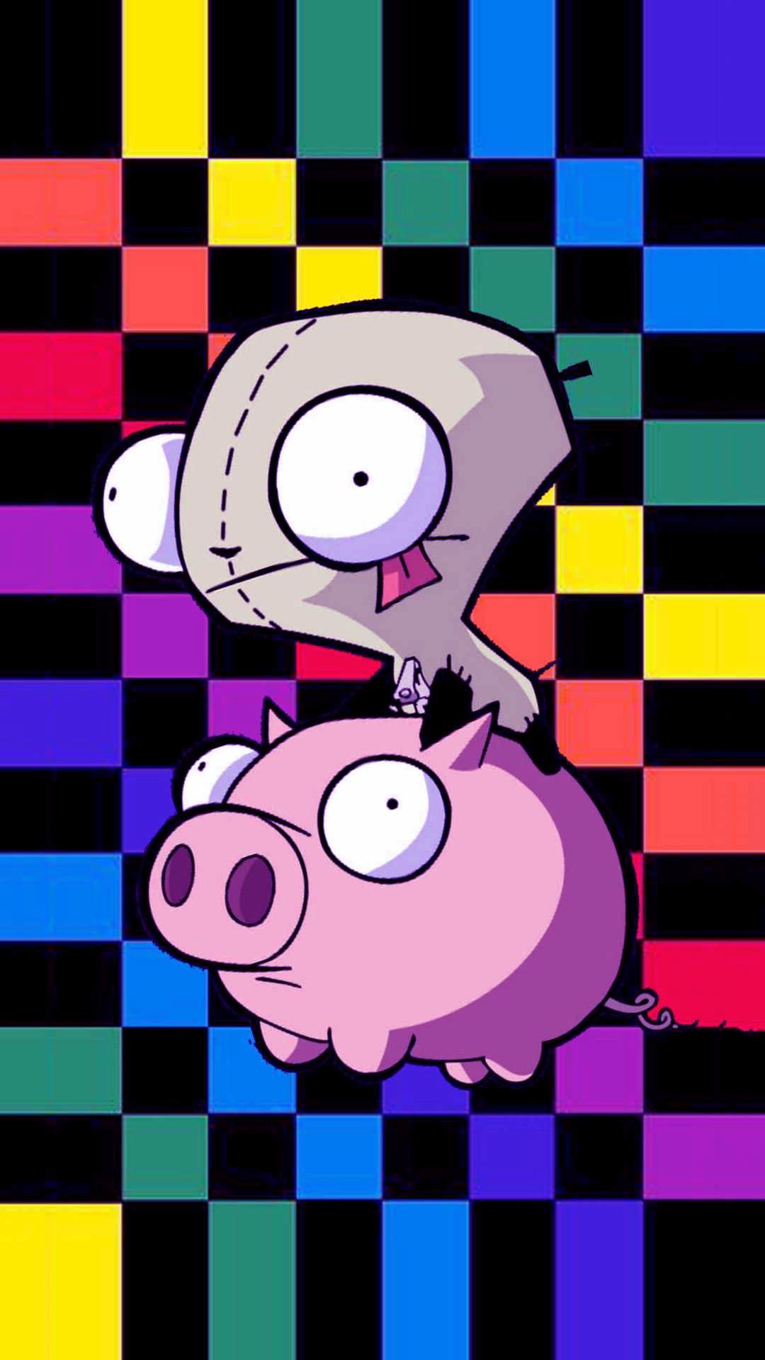 A cartoon pig and cat on top of each other - Weirdcore